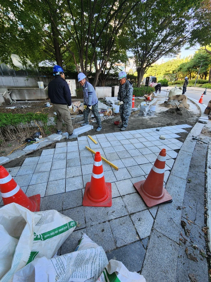 패턴 시공 중